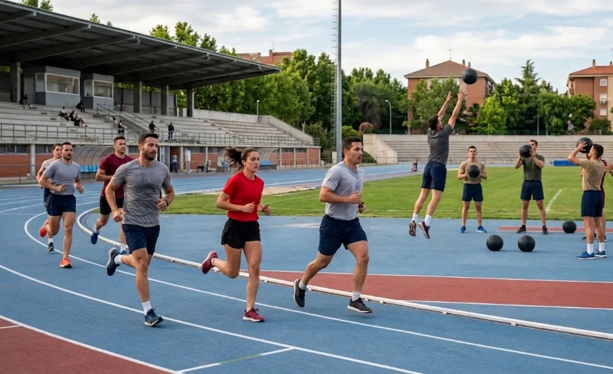 Opositor entrenando varias pruebas físicas para oposiciones en España